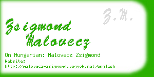 zsigmond malovecz business card